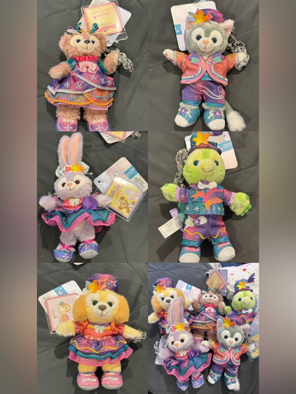 DISNEY BUNDLE 5 DUFFY & FRIENDS KEYCHAINS LIMITED ANNIVERSARY HONGKONG EDITION